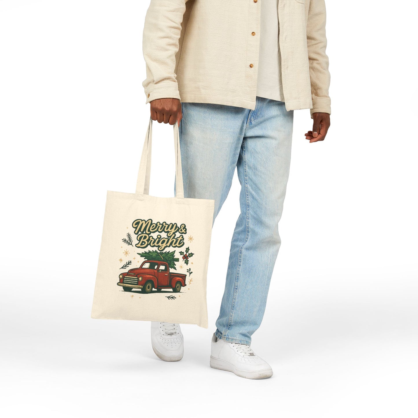 Tote Bag — Merry & Bright Vintage Truck Christmas Tote