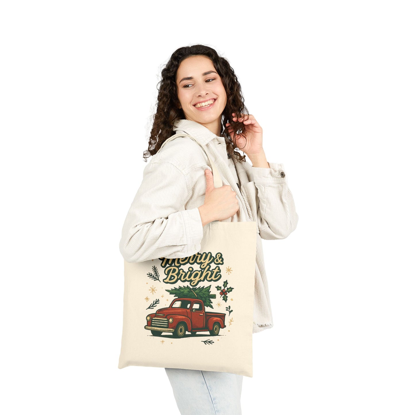 Tote Bag — Merry & Bright Vintage Truck Christmas Tote