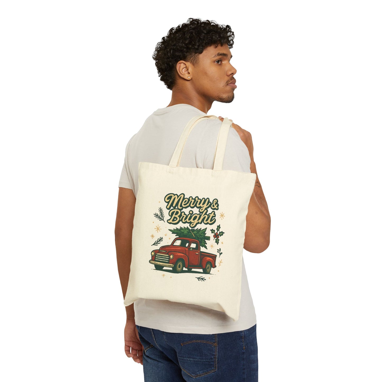 Tote Bag — Merry & Bright Vintage Truck Christmas Tote